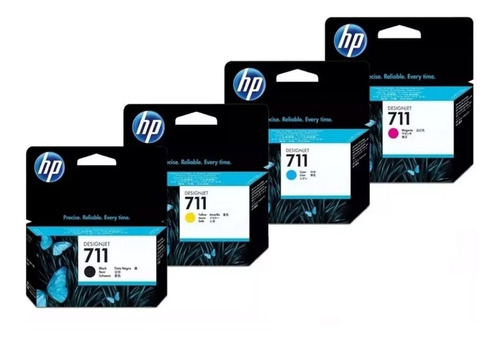 Office on Time - CARTUCHO HP #711 JUEGO COMPLETO NEGRO 80ML + 3 COLORES